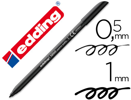 MARCADOR EDDING 1200 PONTA DE FIBRA REDONDA TRACO 1 MM N.1 PRETO