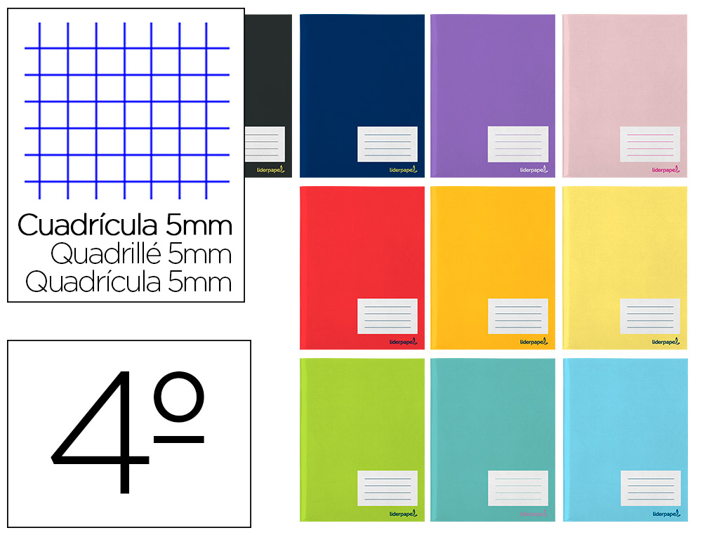 CADERNO AGRAFADO LIDERPAPEL SMART DIN A5 80 F QUADRICULA 5MM 60 GR COM MARGEM