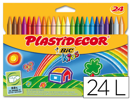 LAPIS DE CERA PLASTIDECOR COM 24 LAPIS