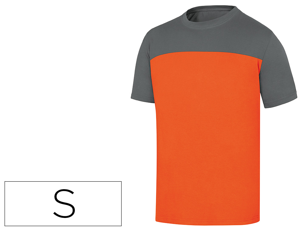 T-SHIRT DE ALGODAO DELTAPLUS COR CINZA LARANJA TAMANHO S