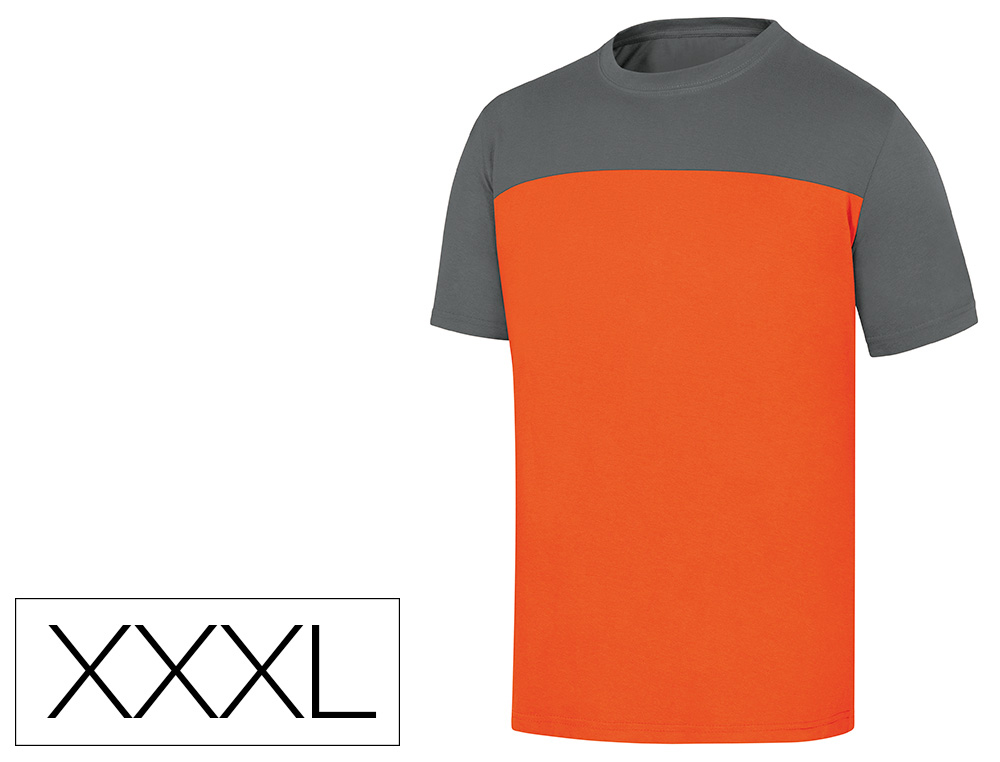 T-SHIRT DE ALGODAO DELTAPLUS COR CINZA LARANJA TAMANHO XXXL