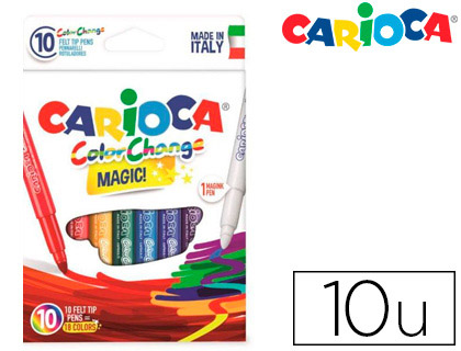 MARCADOR CARIOCA MUDANCA DE COR TINTA MAGICA CAIXA DE 10 UNIDADES CORES SORTIDAS