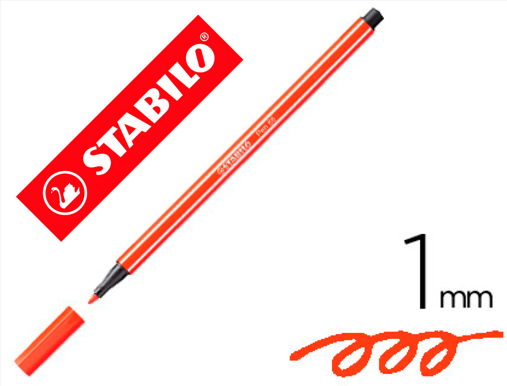 MARCADOR STABILO AGUARELAVEL PEN 68 VERMELHAO 1 MM