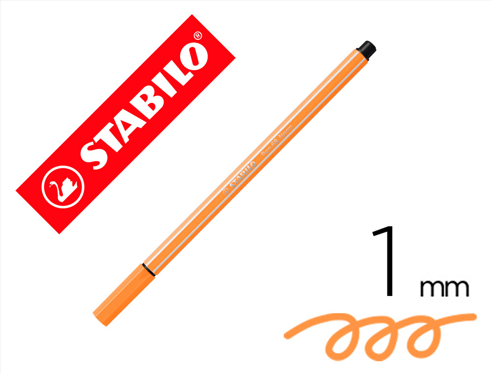 MARCADOR STABILO AGUARELAVEL PEN 68 LARANJA NEON 1 MM