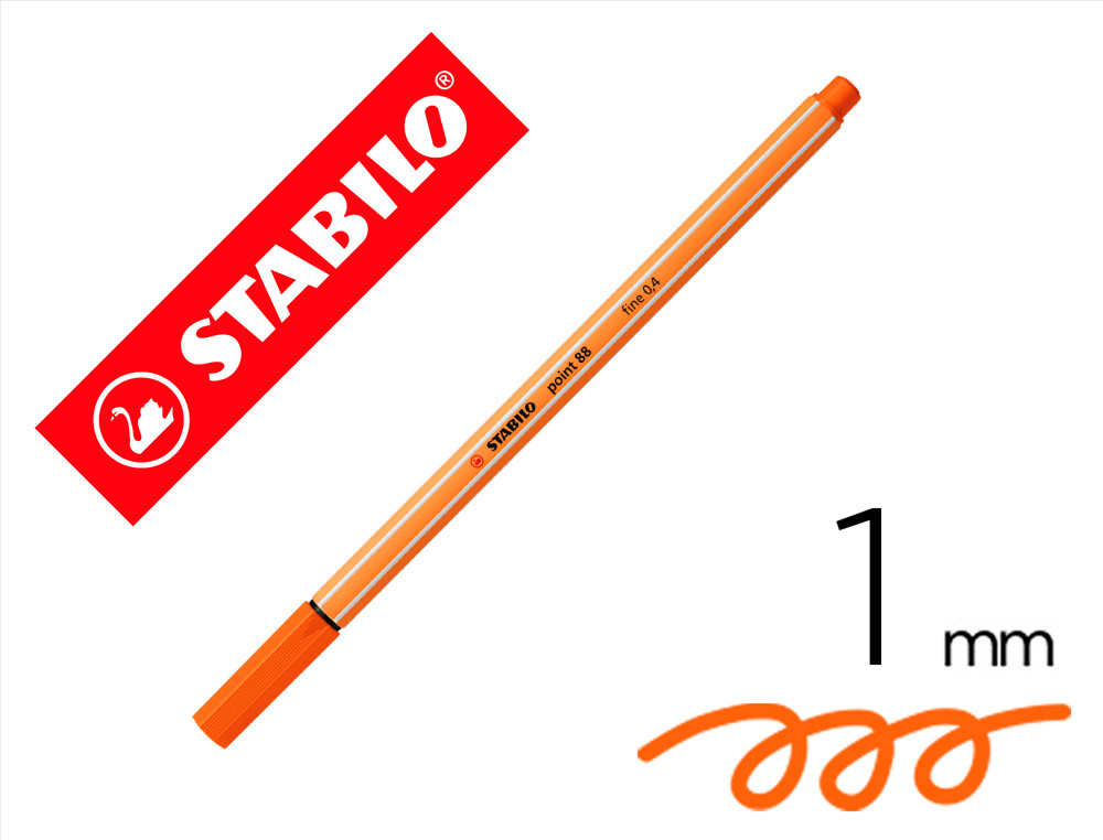 MARCADOR STABILO PONTA DE FIBRA POINT 88 VERMELHAO PALIDO 0,4 MM