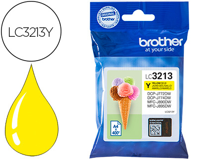 TINTEIRO BROTHER LC3213 DCP-J572 / DCP-J772 / DCP-J774 / MFC-J890 / MFC-J895 AMARELO 400 PAG