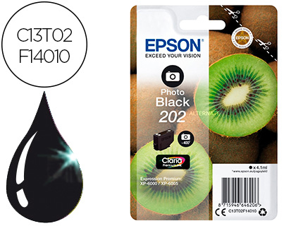 TINTEIRO EPSON 202 XP-6000 / XP-6005 / XP-6100 / XP-6105 PHOTO PRETO 400 PAG