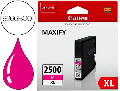 TINTEIRO CANON PGI 2500 XL MAXIFY IB4050 / MB5050 / MB5150 / MB5155 / MB5350 / MB5450 MAGENTA 1295 PAGINAS