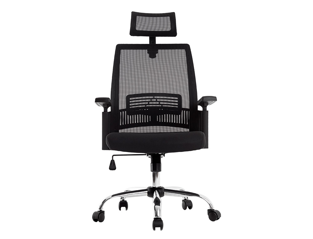 CADEIRA DE DIRECAO Q-CONNECT FONDI ERGONOMICA BASE METAL ENCOSTO ALTO COM APOIO DE CABECA REGULAVEL EM ALTURA