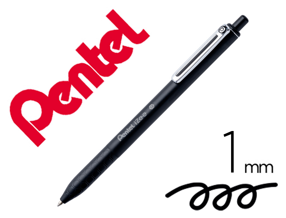ESFEROGRAFICA PENTEL IZEE PONTA DE 1,0MM RETRATIL COR PRETA