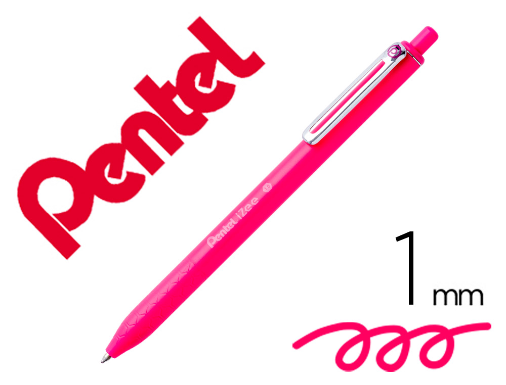 ESFEROGRAFICA PENTEL IZEE PONTA DE 1,0MM RETRATIL COR ROSA