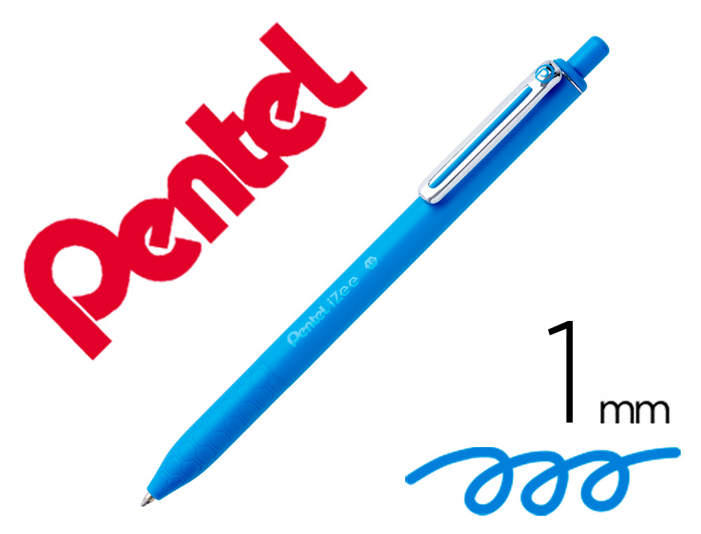 ESFEROGRAFICA PENTEL IZEE PONTA DE 1,0MM RETRATIL COR AZUL CEU