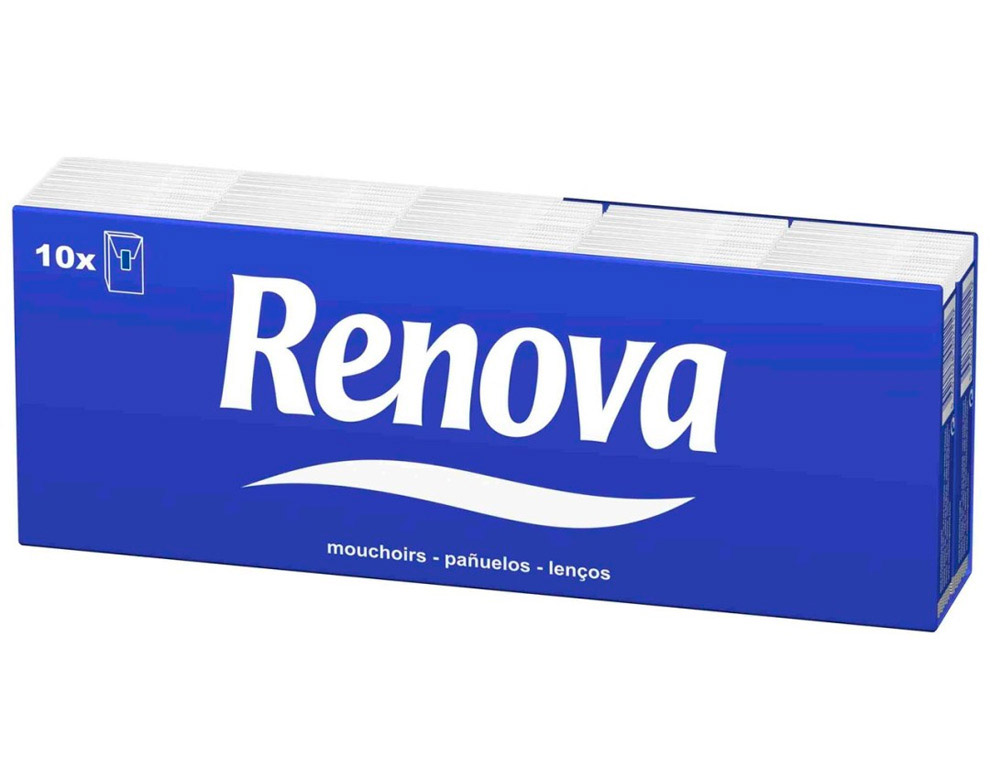 EMBALAGEM DE LENCOS DE PAPEL RENOVA PACK DE 10 UNIDADES