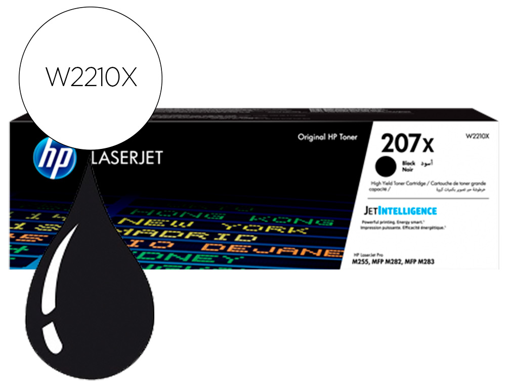 TONER HP 207X COLOR LASERJET PRO M282NW / M283FDN / M283FDW PRETO 3.150 PAGINAS