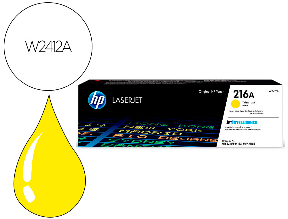 TONER HP 216A LASERJET PRO M155 / MFP M182N /MFP M183FW AMARELO 850 PAGINAS