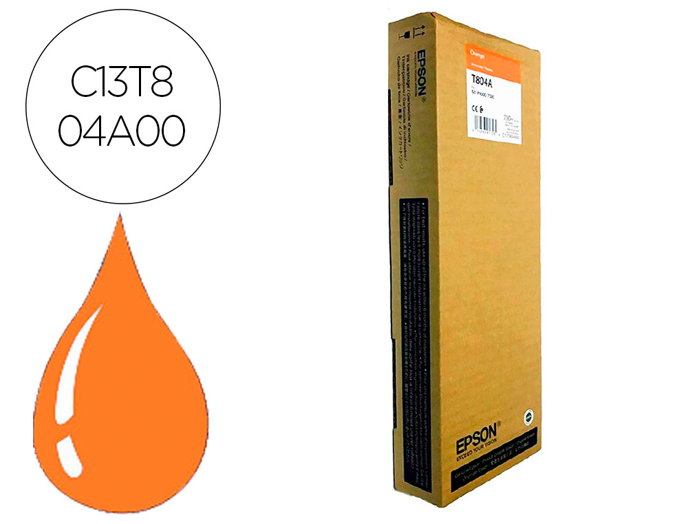 TINTEIRO EPSON GF SURECOLOR SERIE SC-P LARANJA ULTRACHROME HDX/HD 700ML