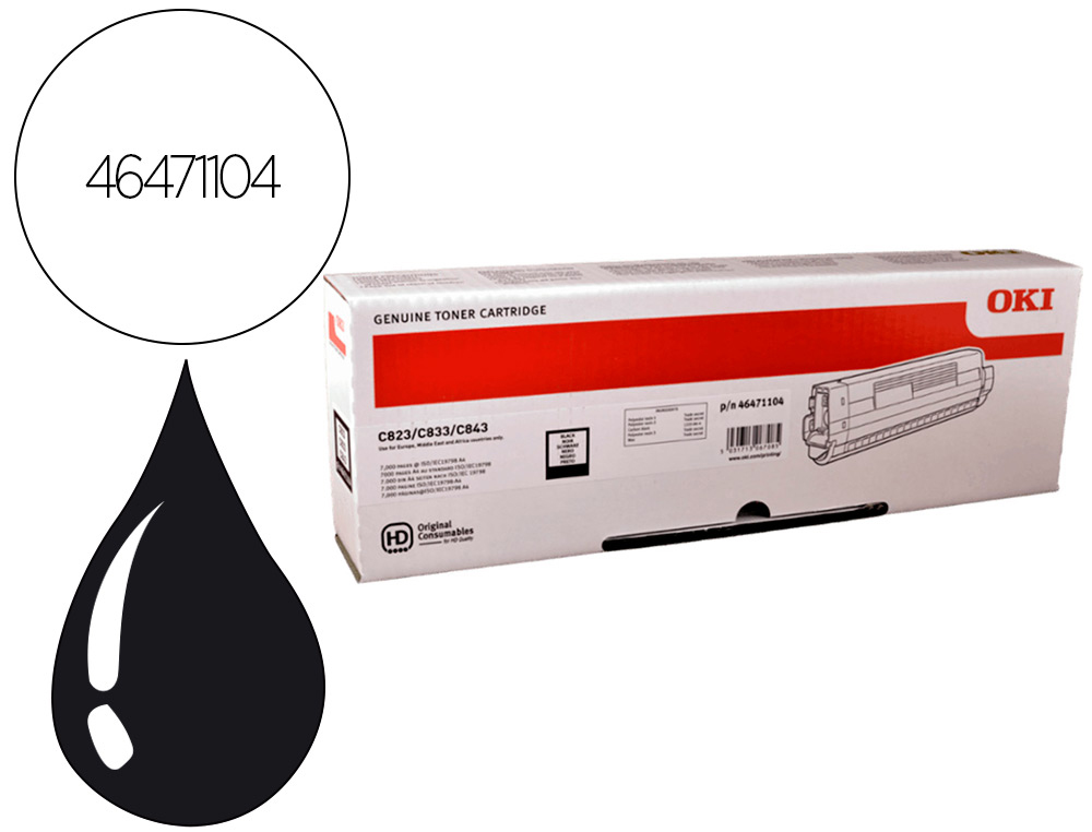 TONER OKI LASER 46471104 PRETO 7000 PAGINAS