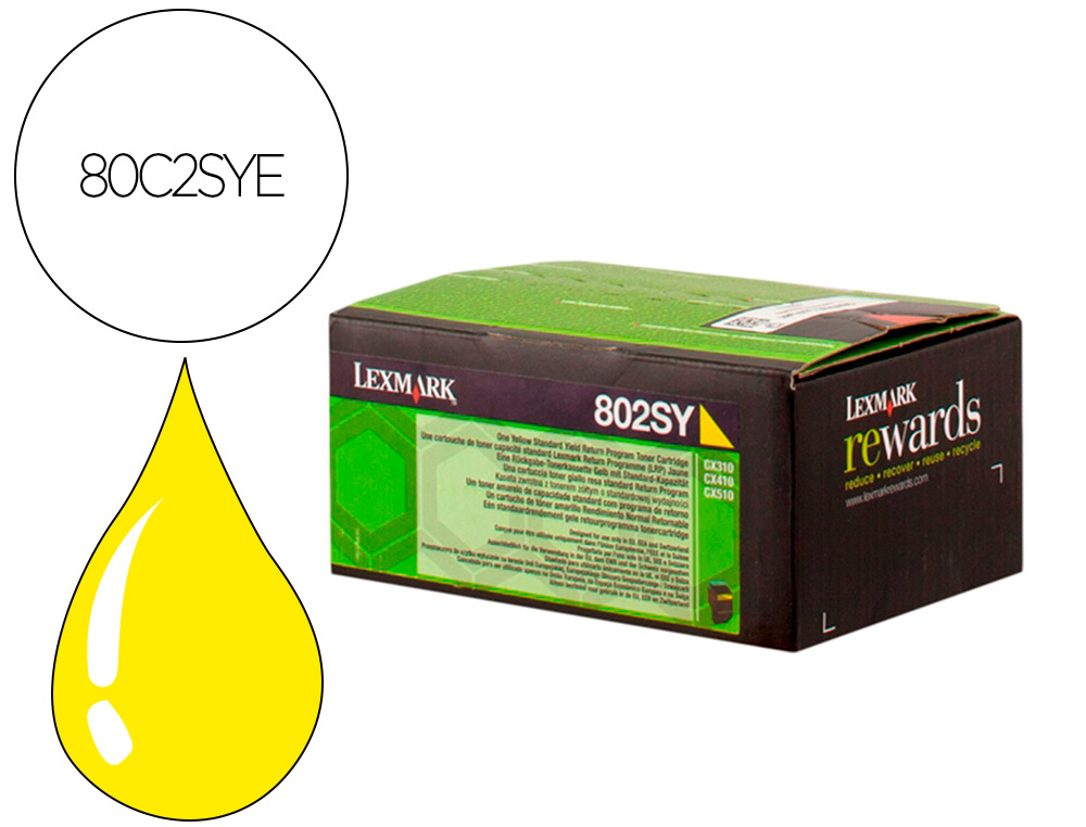 TONER LASER LEXMARK 80C2SYE AMARELO 2000 PAGINAS