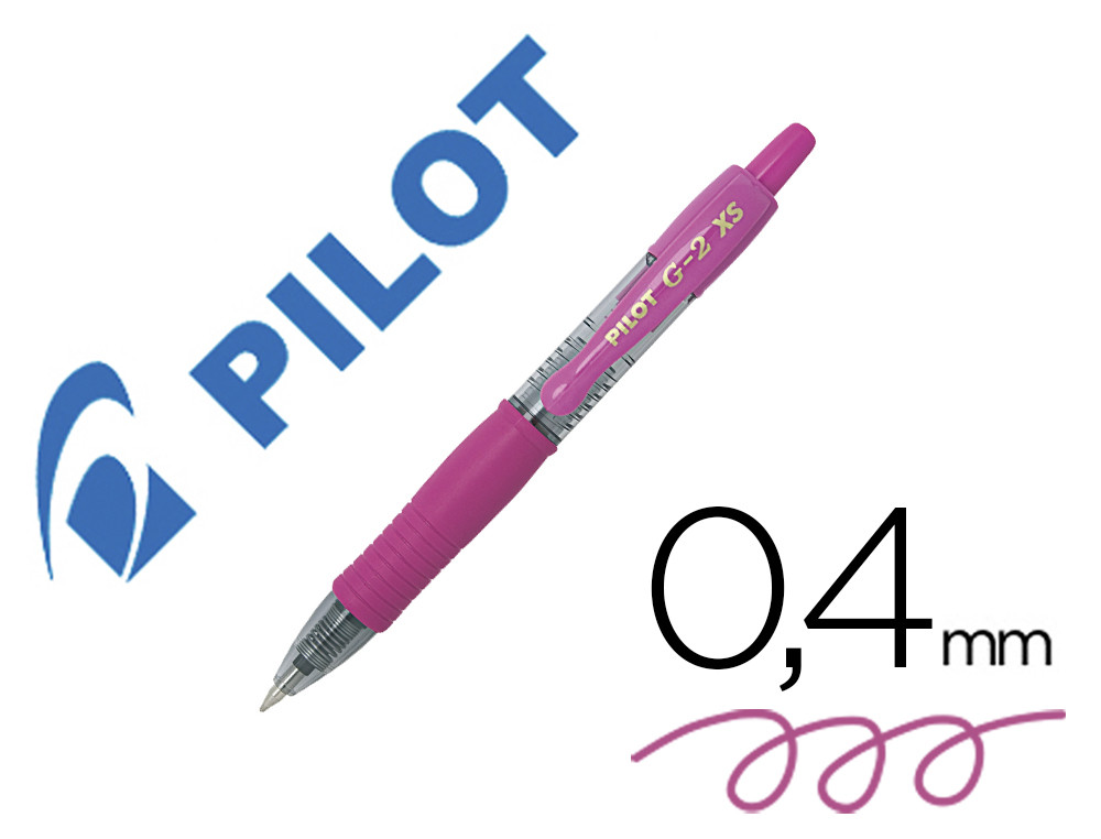 ESFEROGRAFICA PILOT G-2 ROSA TINTA GEL RETRATIL PEGA DE BORRACHA