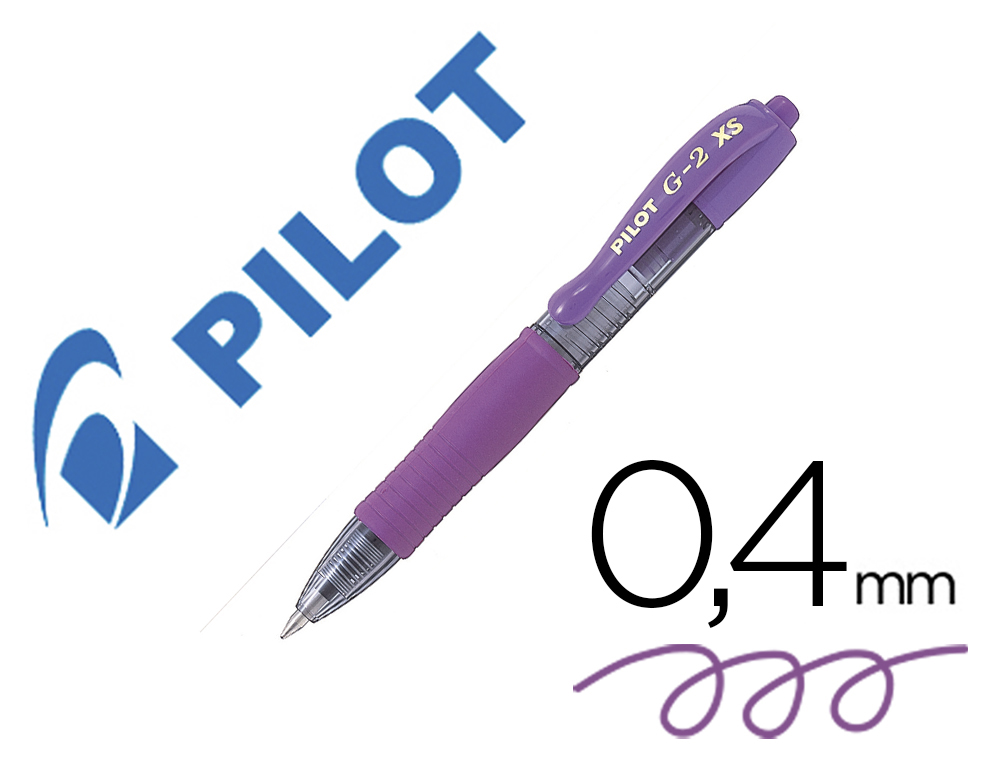ESFEROGRAFICA PILOT G-2 VIOLETA TINTA GEL RETRATIL PEGA DE BORRACHA