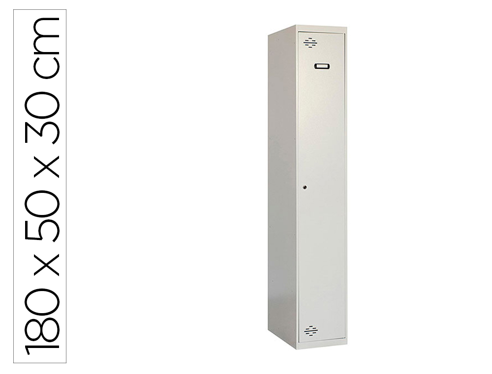 CACIFO METALICO SIMONLOCKER 1 PORTA COM FECHADURA RESPIRO E CAIXILHO PARA ETIQUETAS CINZA/CINZA 1800X500X300 MM