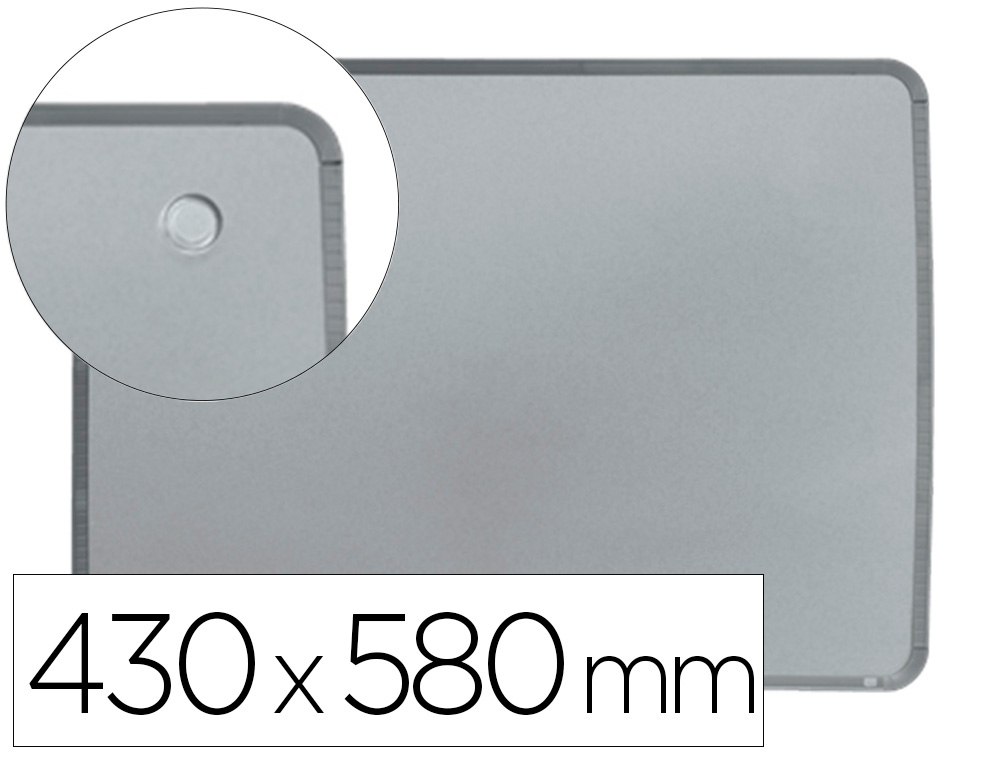 QUADRO NOBO MAGNETICO PARA A CASA MOLDURA SLIM EM ACO PRATA 43X58 CM