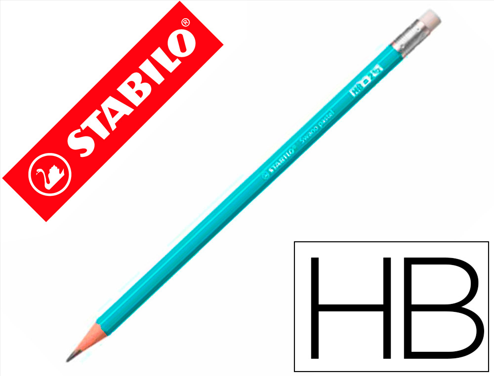 LAPIS DE GRAFITE STABILO SWANO COM BORRACHA MINA 2,2 MM DUREZA HB AZUL PASTEL