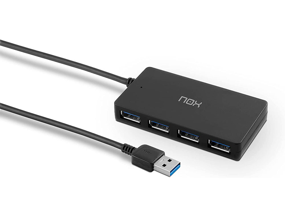 HUB NOX 4 PORTAS USB 3.0 COMPATIVEL COM WINDOWS MAC E LINUX