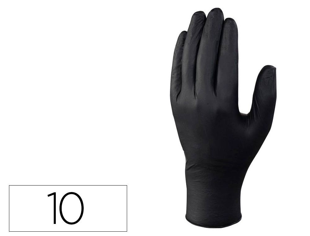 LUVAS DE NITRILO DELTAPLUS SEM PO DESCARTAVEL TAMANHO 10 COR PRETO CAIXA DE 100 UNIDADES