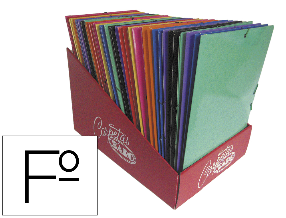 PASTA DE ELASTICOS COM ABAS SARO CARTAO FOLIO CORES SORTIDAS