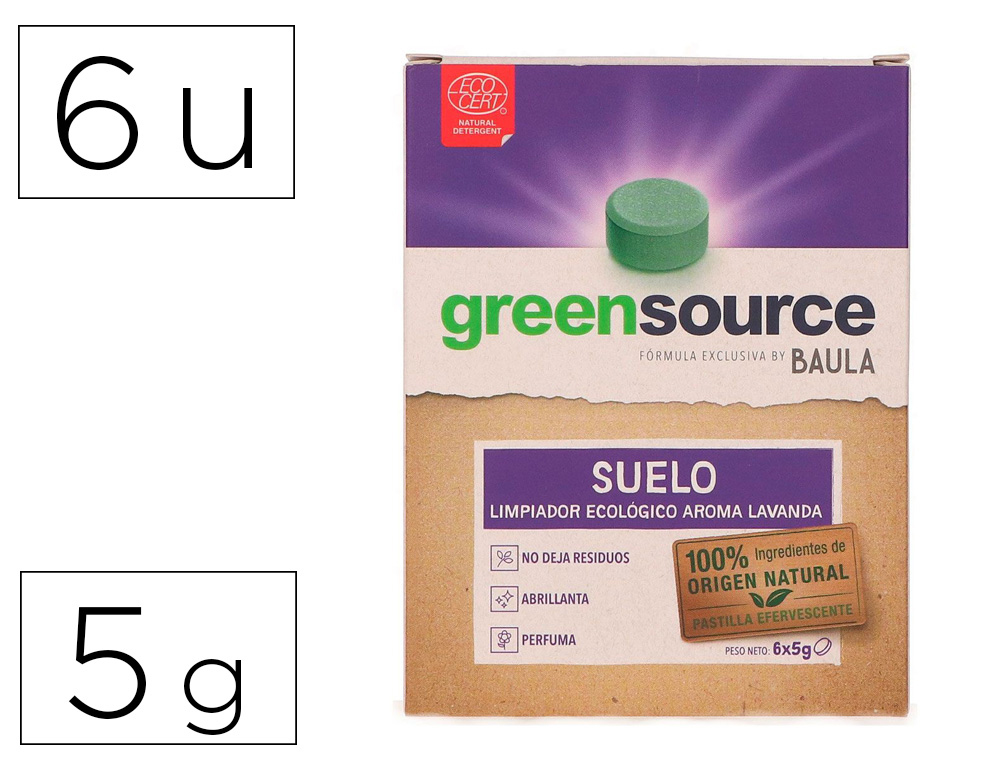 DETERGENTE CHAO BUNZL GREENSOURCE ECOLOGICO PASTILHA DE 5 GR EMBALAGEM DE 6 UNIDADES