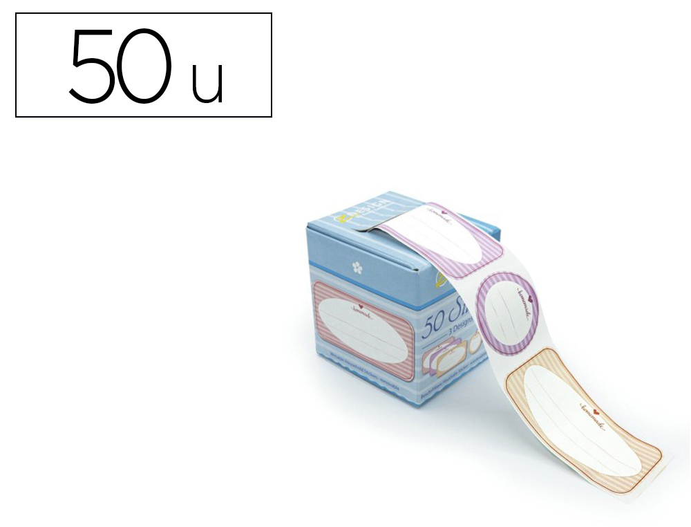 ETIQUETA ADESIVA AVERY REMOVIVEL PARA FRASCOS PRENDAS E DECORACOES 6 MODELOS 2 MEDIDAS PACK DE 50 UNIDADES