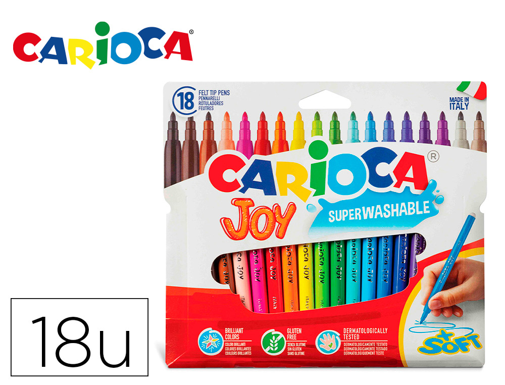 MARCADOR CARIOCA JOY CAIXA DE 18 UNIDADES CORES SORTIDAS