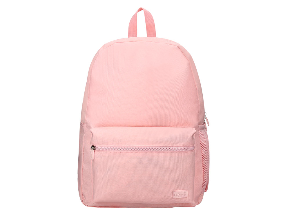 MOCHILA ESCOLAR LIDERPAPEL BOLSO LATERAL ELASTICO COR ROSA 400X125X300 MM