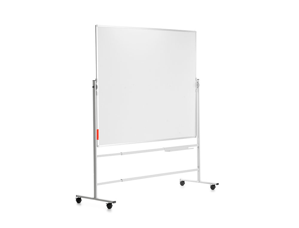QUADRO BRANCO ROCADA ACO LACADO MAGNETICO MOLDURA ALUMINIO DUPLA FACE GIRATORIO 120X200 CM