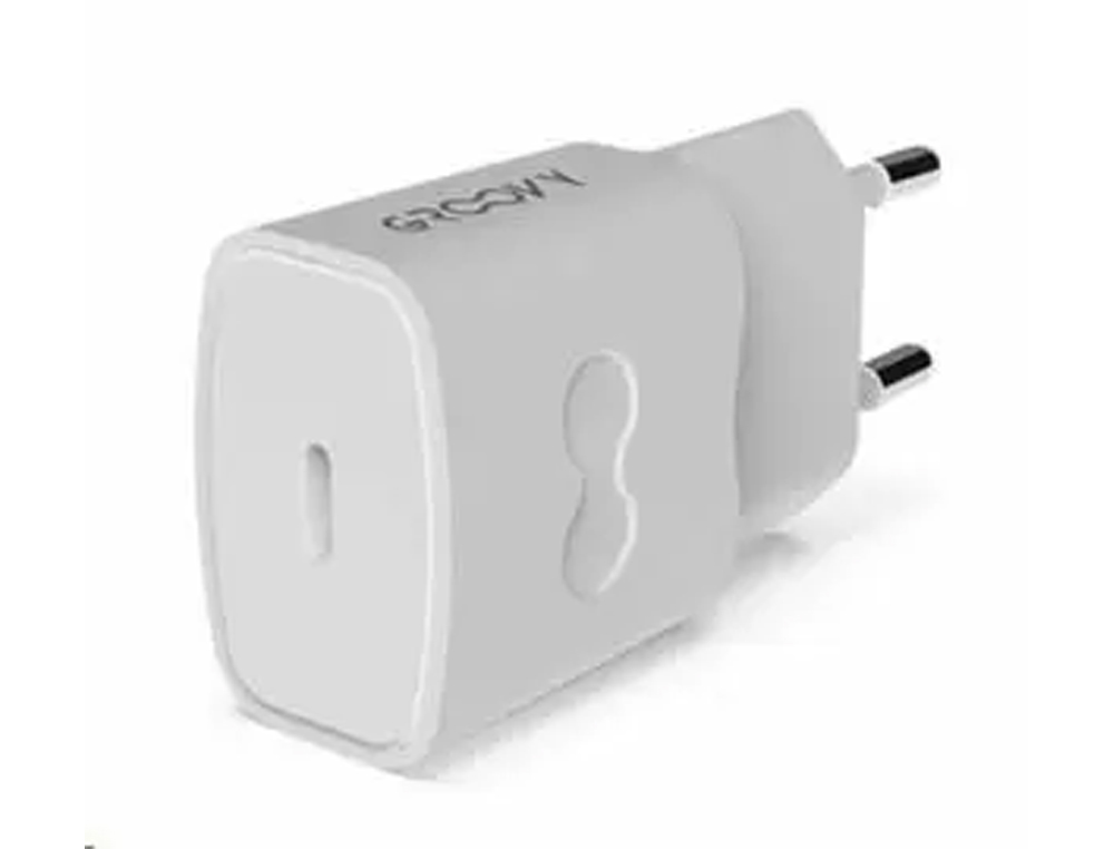 CARREGADOR DE PAREDE GROOVY 1 USB-C 2.4A COR BRANCO