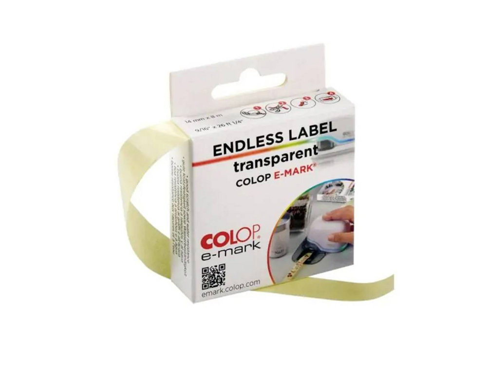 FITA ADESIVA COLOP POLIPROPILENO TRANSPARENTE BRILHO PARA IMPRESSORA E-MARK