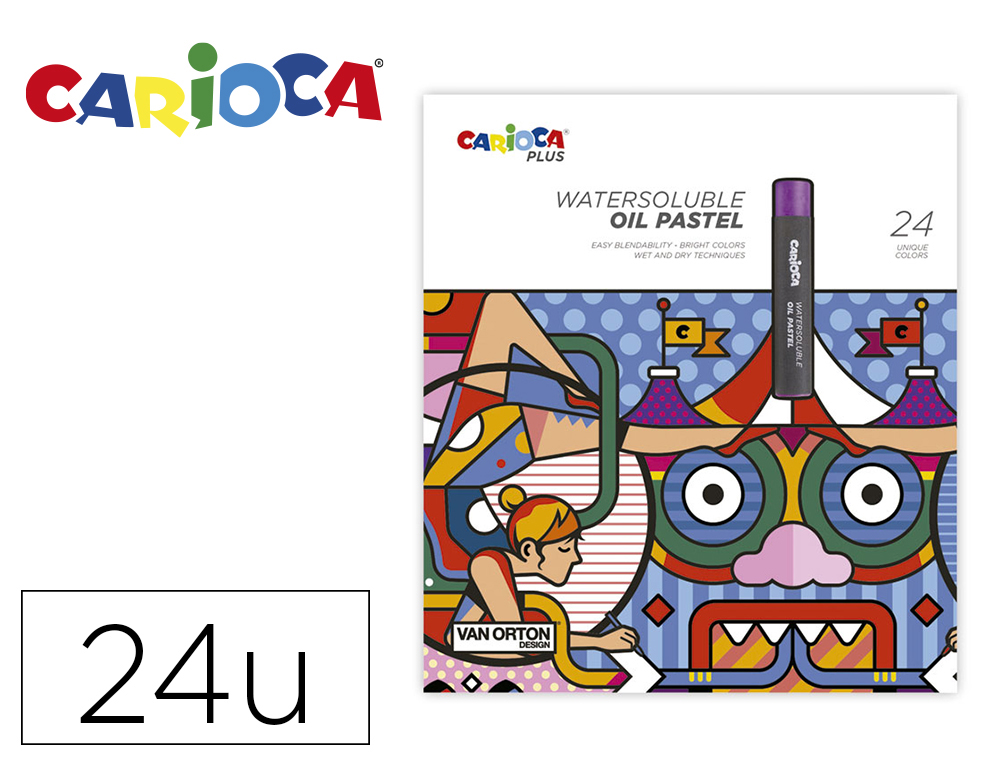 LAPIS PASTEL CARIOCA PLUS DE OLEO CAIXA DE 24 UNIDADES CORES SORTIDAS