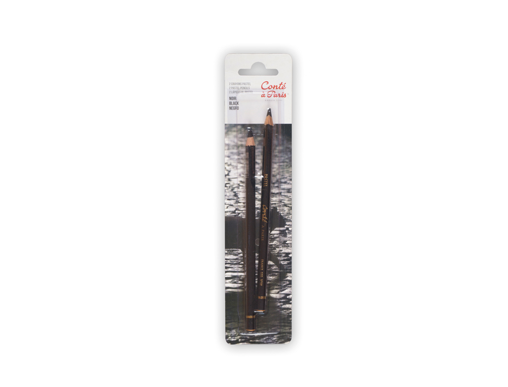 LAPIS CONTE PRETO PASTEL BLISTER DE 2 UNIDADES