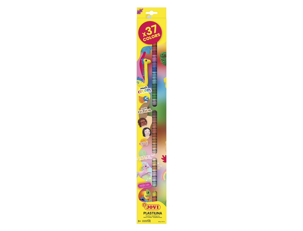 PLASTICINA JOVI BARRA 15 GR ESTOJO DE 37 UNIDADES CORES SORTIDAS