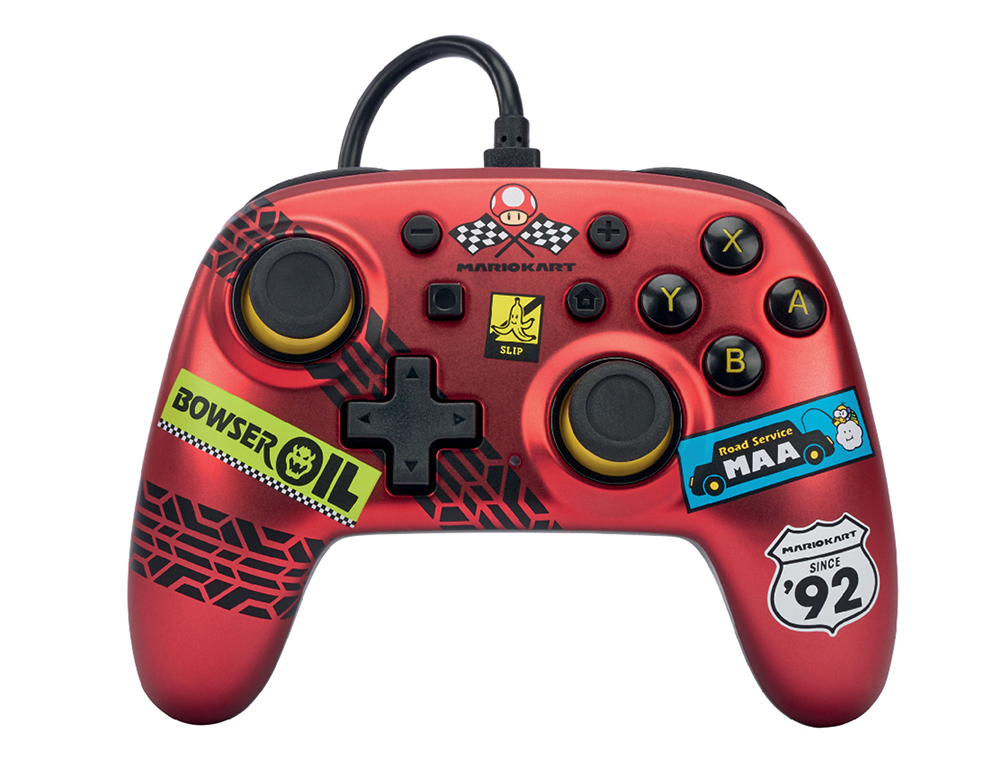 COMANDO POWER A COM CABO NANO PARA NINTENDO SWITCH MARIO KART RACER RED