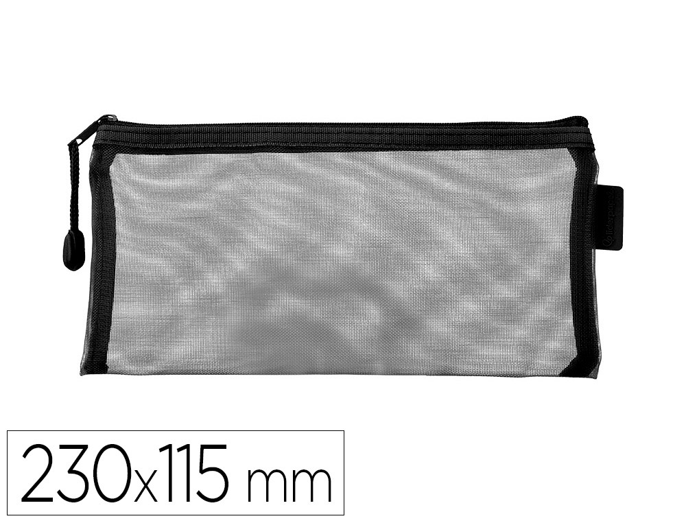 BOLSA COM FECHO DE CORRER LIDERPAPEL POLIESTER TRANSPIRAVEL MULTIUSOS TICKET 230X115 MM PRETO