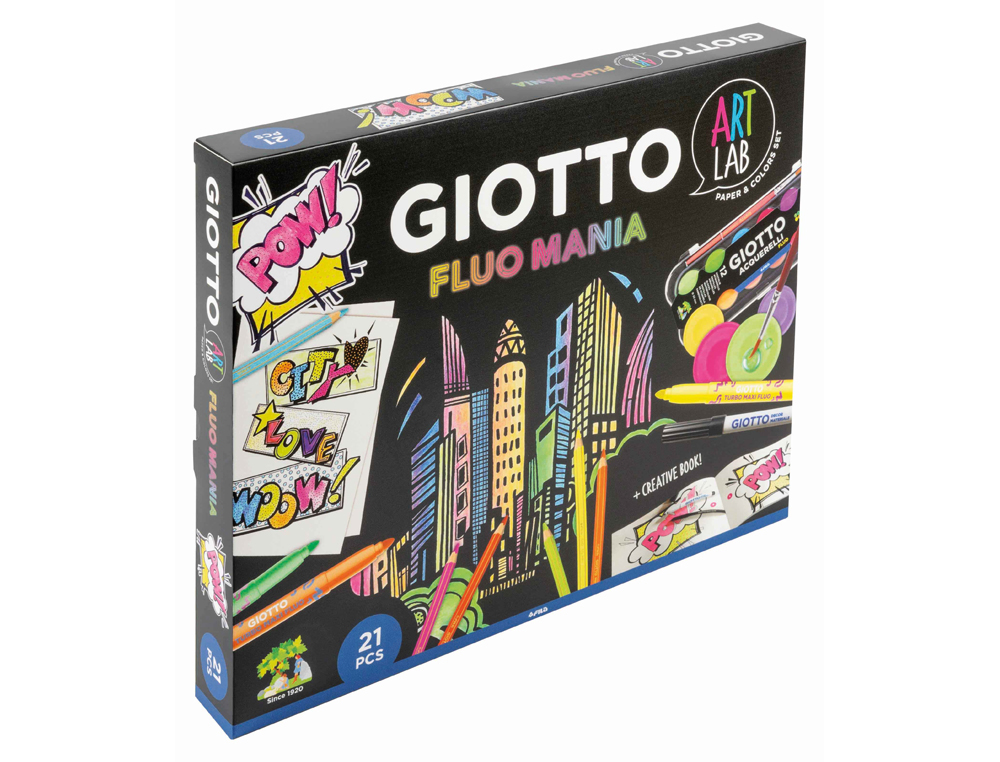 CONJUNTO CRIATIVO GIOTTO ART LAB FLUO MANIA
