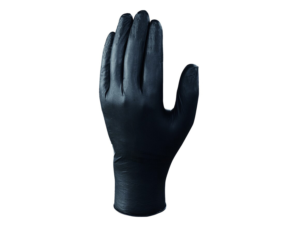 LUVAS DE NITRILO DELTAPLUS QUIMICO DESCARTAVEL SEM PO TAMANHO 8/9 COR PRETO CAIXA DE 100 UNIDADES