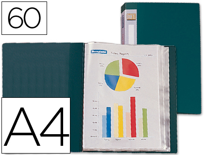 CAPA CATALOGO LIDERPAPEL 60 BOLSAS DIN A4 VERDE