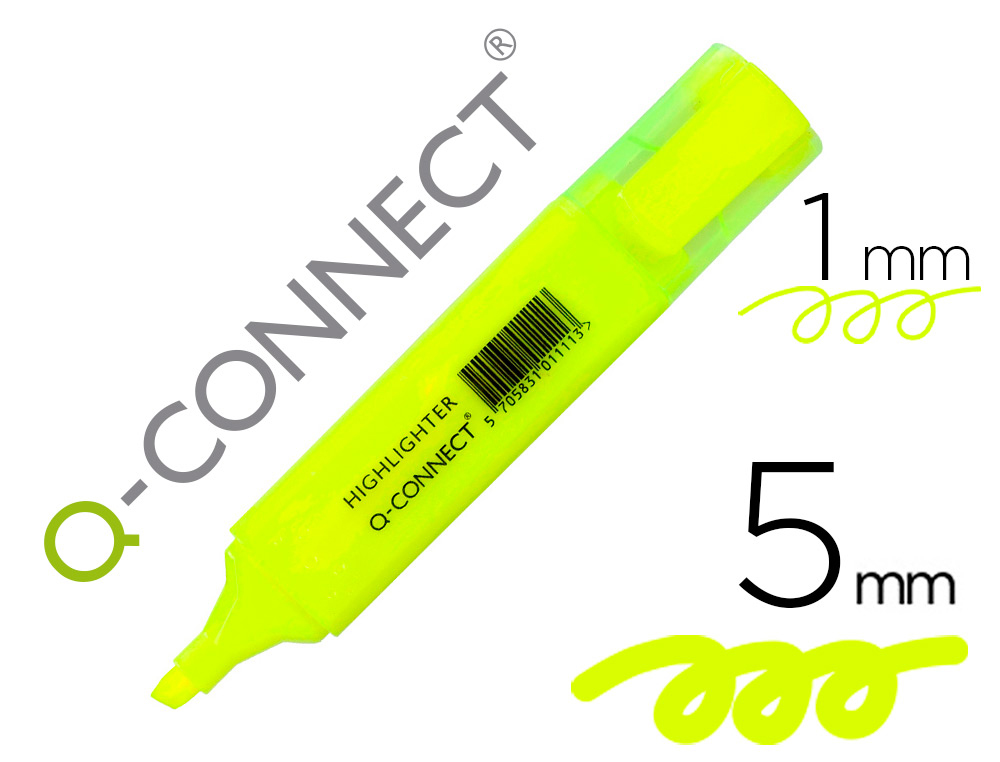 MARCADOR FLUORESCENTE Q-CONNECT DE PONTA BISELADA AMARELO