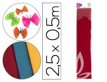 PAPEL CREPE EM CELOFANE LIDERPAPEL 50 CM X 2,5 M VERMELHO CLASSICO