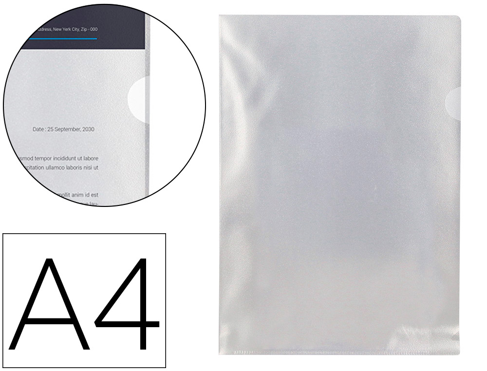 BOLSA DOSSIER Q-CONNECT EM PLASTICO DIN A4 120 MICRONS INCOLOR PACK 10 UNIDADES
