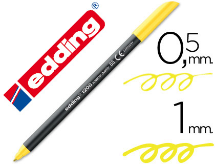 MARCADOR EDDING 1200 PONTA DE FIBRA REDONDA TRACO 1 MM N.65 AMARELO NEON