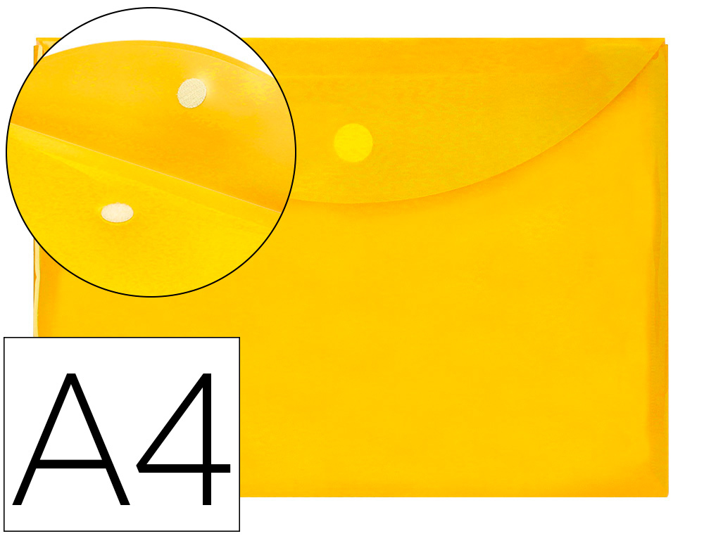 BOLSA PORTA DOCUMENTOS LIDERPAPEL DIN A4 AMARELO